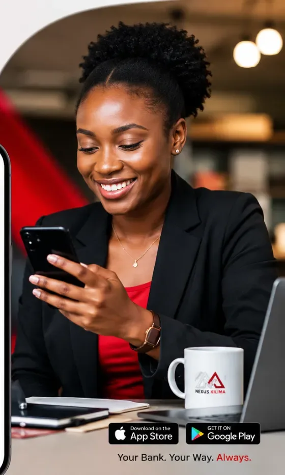 Accounts, transfers, bills and cards in one Nexus Kilima app
