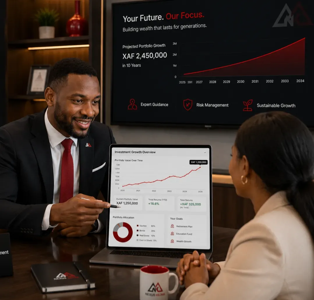 An adviser walking a client through their investment portfolio